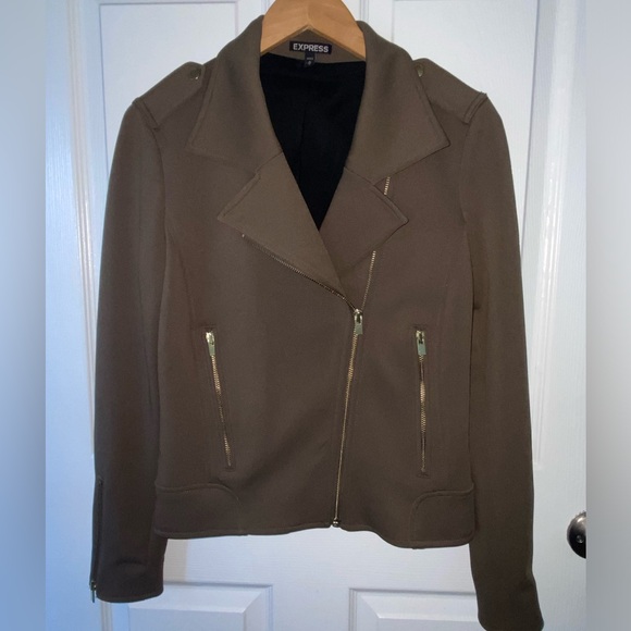 Women’s Express dressy military style jacket with gold accents in green size M - Picture 11 of 12